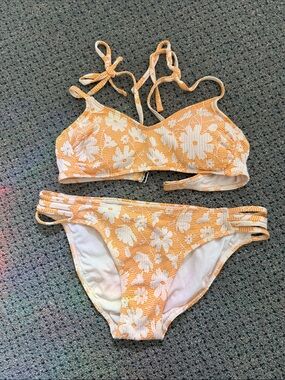 Yellow Floral Two-Piece Bikini Set